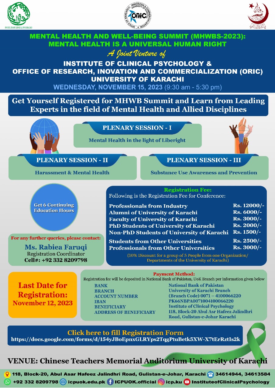 Mental Health & Well-Being Summit 2023 — Flyer