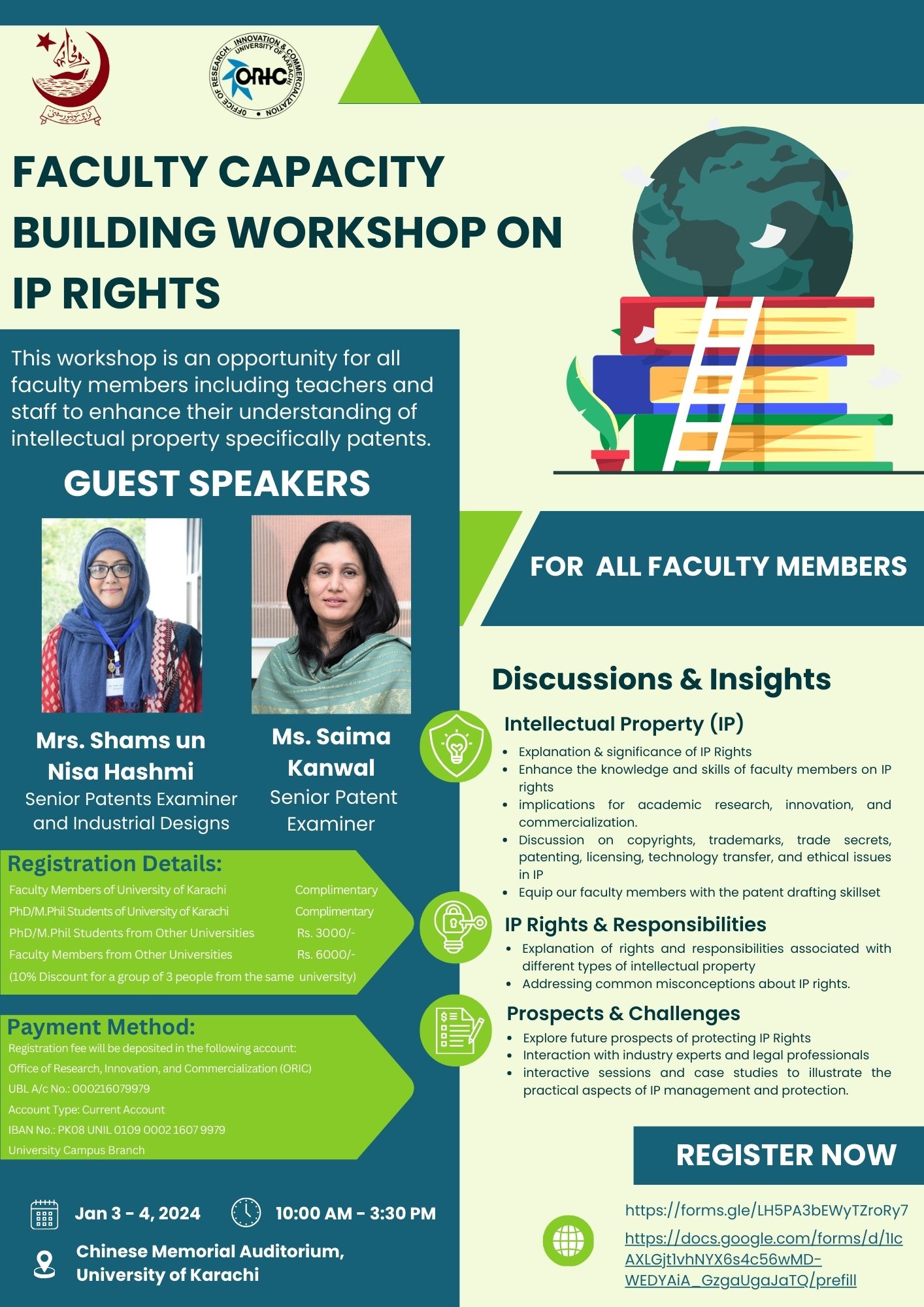 Faculty Capacity Building Workshop on IP Right — Flyer