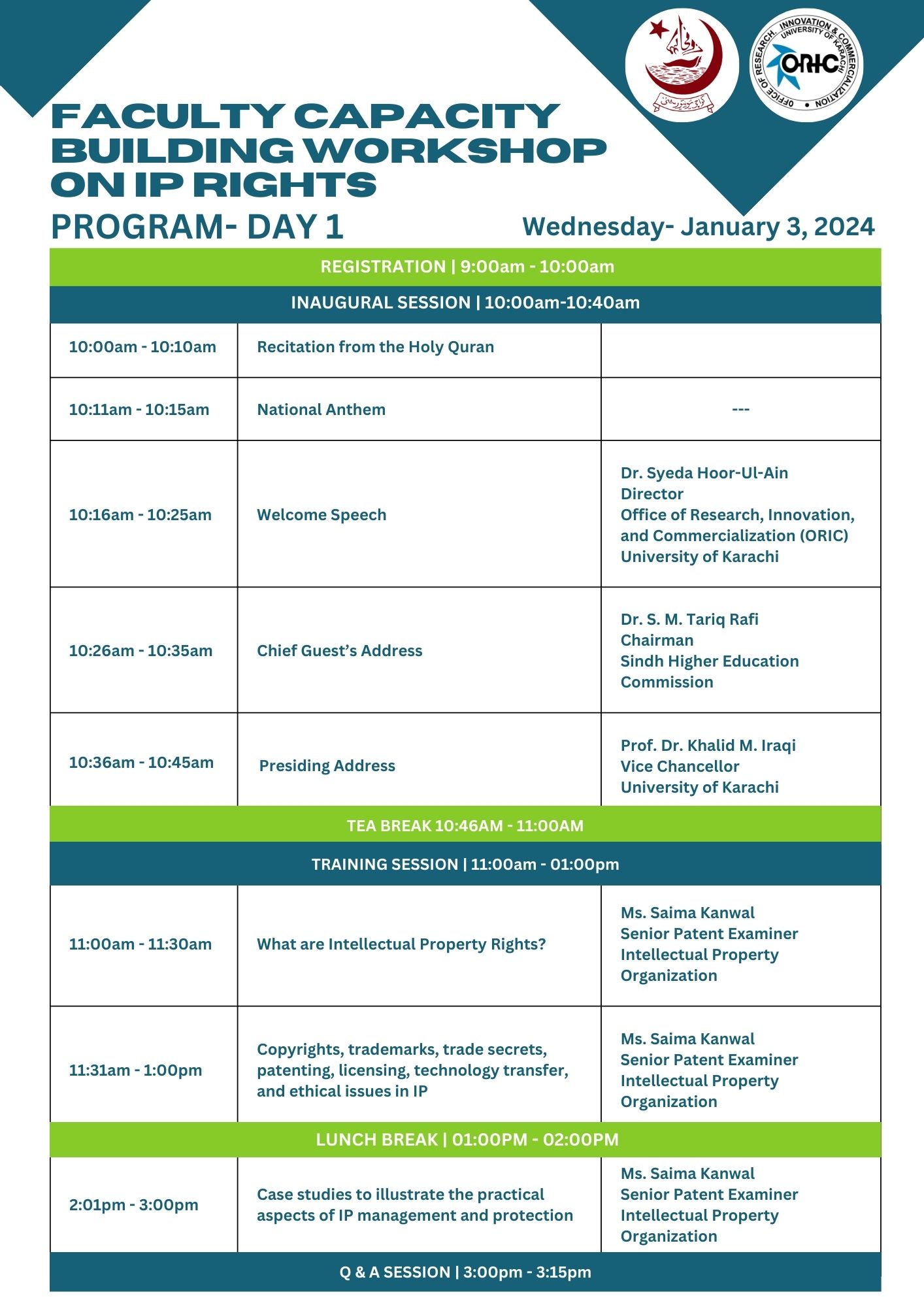 Workshop program, page 1